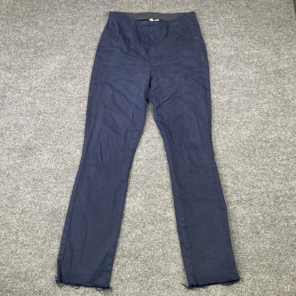Frank & Eileen Illusion 01 Navy Blue Pull On Raw Hem Slim Pants Size 28